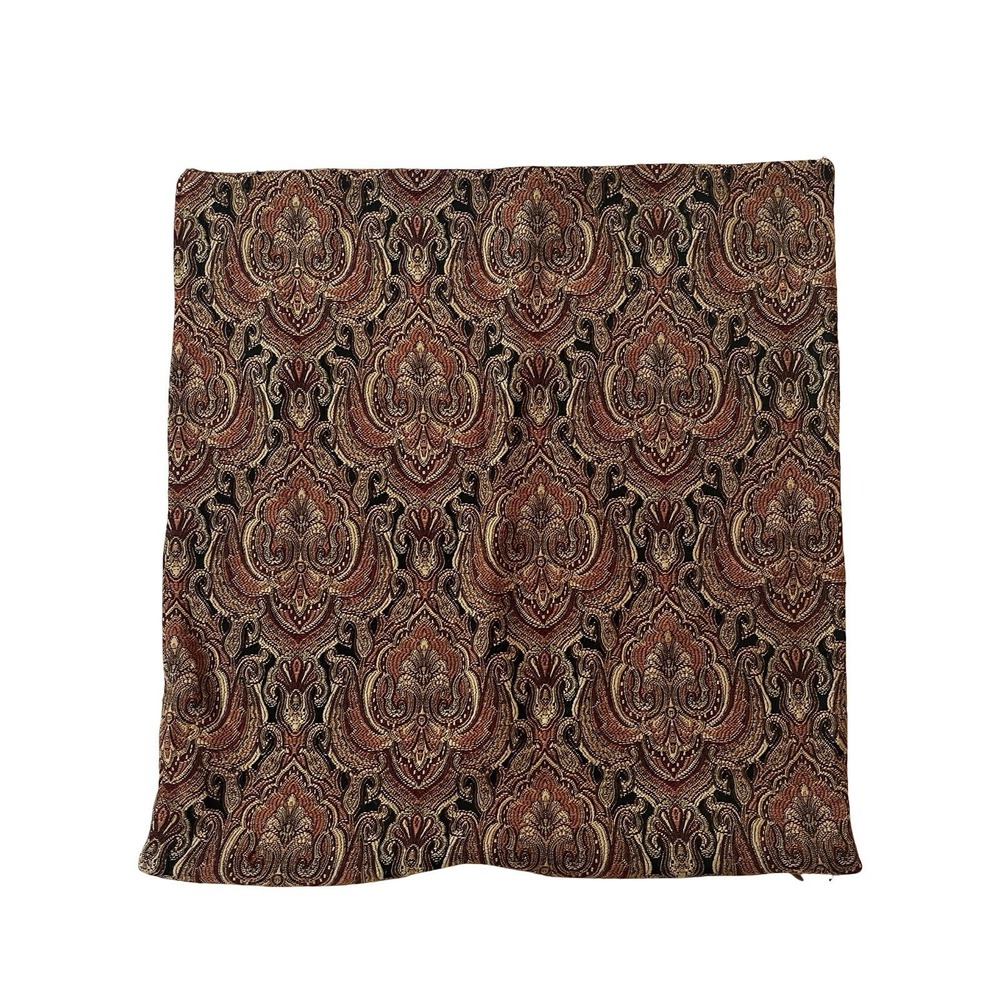 Pottery Barn Outlet Square Pillowcase Orange Black Embroidered Baroque Sham